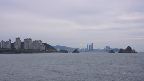 oryukdo islets on stormy day on the sea, busan coastline in south korea