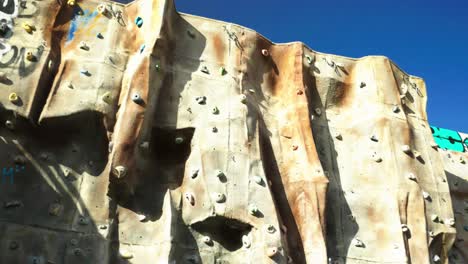 a shot of a urban climbing wall