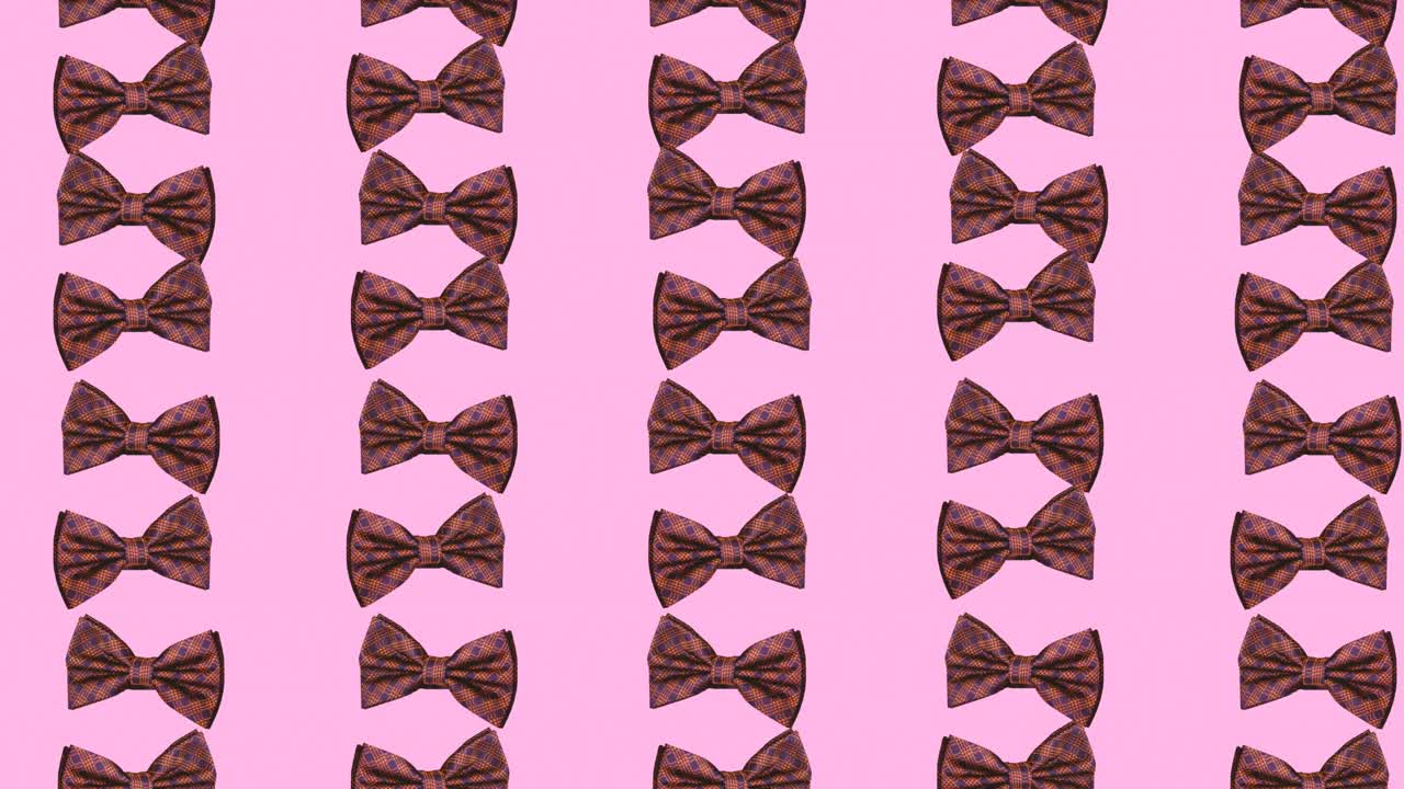 Animazione di papillon che fluttuano su sfondo rosa