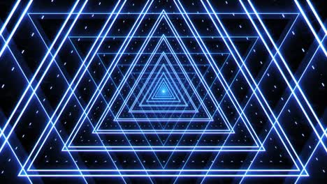 bucle sin costuras abstracto retro triángulo estrella vj bucle infinito zoom fondo. hacer retro neón abstracto futurista.
