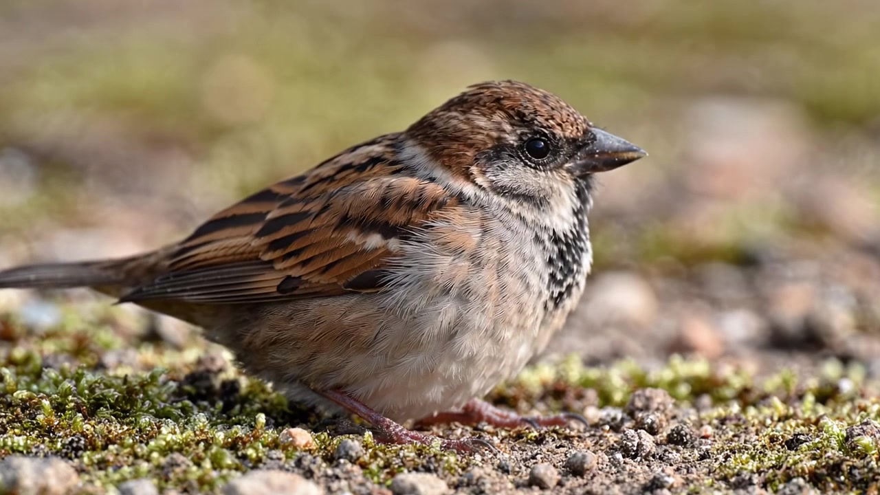 Et nærbillede af spurvenes naturlige levested: Observerer de unikke træk og karakteristika ved en almindelig fugleart i fredfyldte udendørs omgivelser.
