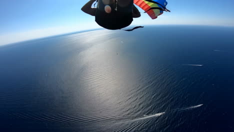 breathtaking paragliding view over the ocean
