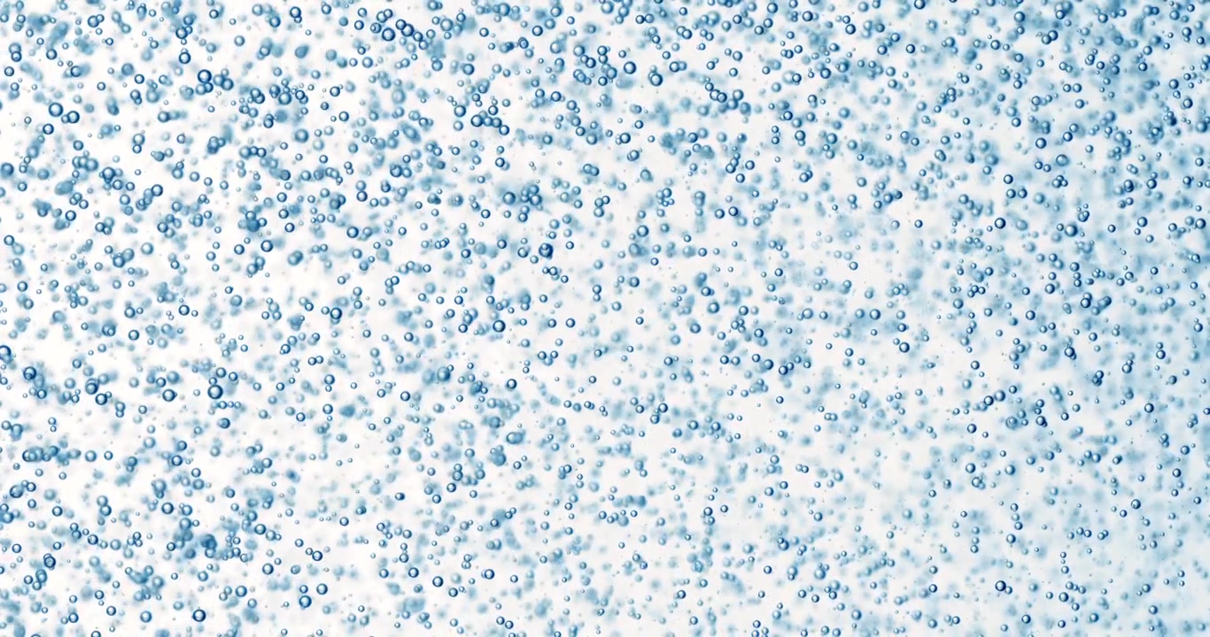Sfondo astratto di bolle d'acqua blu con sfere d'aria galleggianti