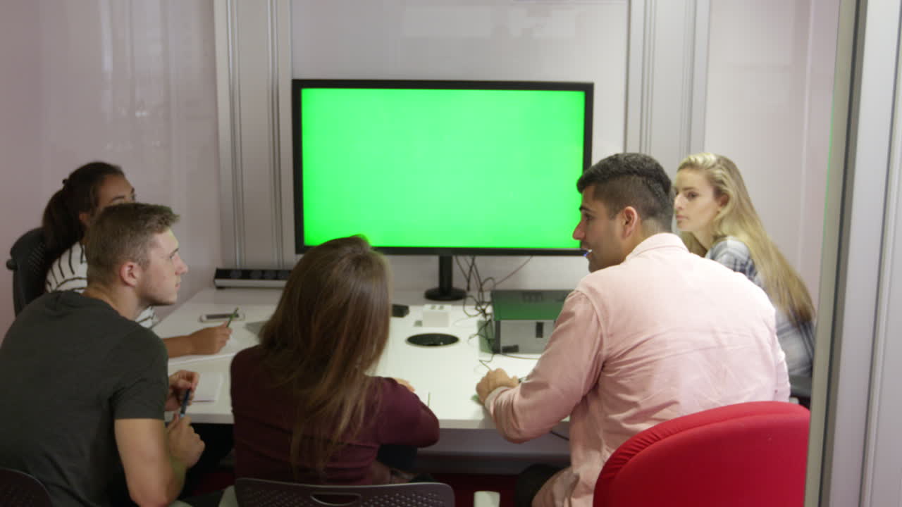 Students Around Screen Collaborating On Project Shot On R3D