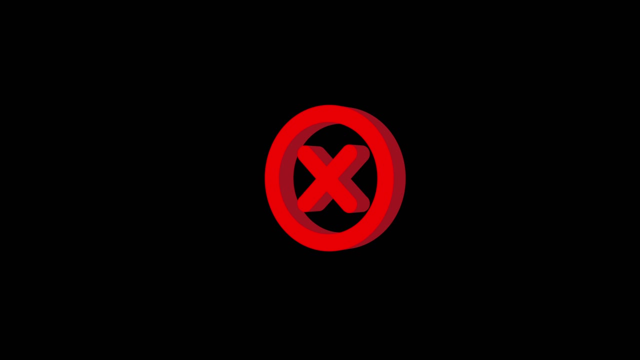 Animated Red X Mark Symbol for Error or Denial