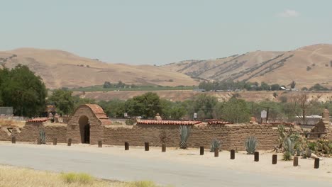 An-Amtrak-train-passes-a-California-mission