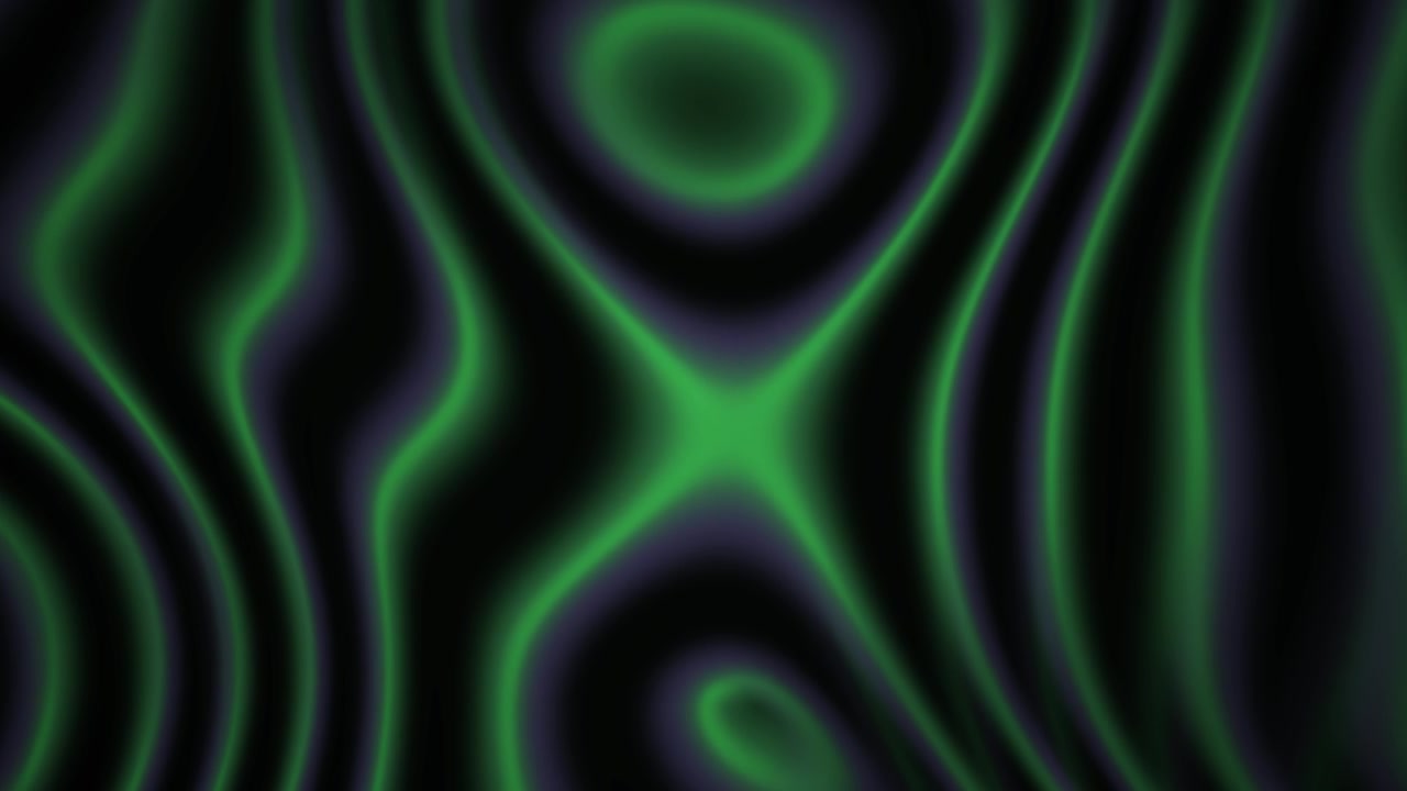 Sfondo astratto dinamico con liquido verde luminoso in loop continuo