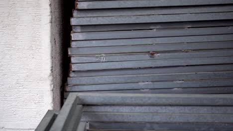 neatly stacked metal materials for construction at the construction site.