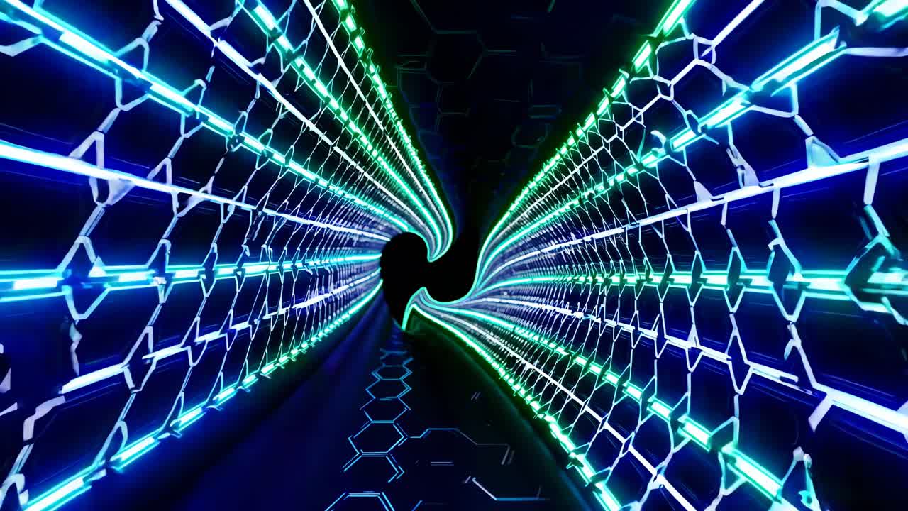 el túnel futurista de neón brillante