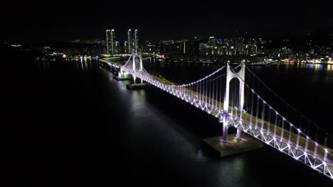 Gwagan-Bridge,-Busan-Korea-Drone-Aerial-View-in-4K