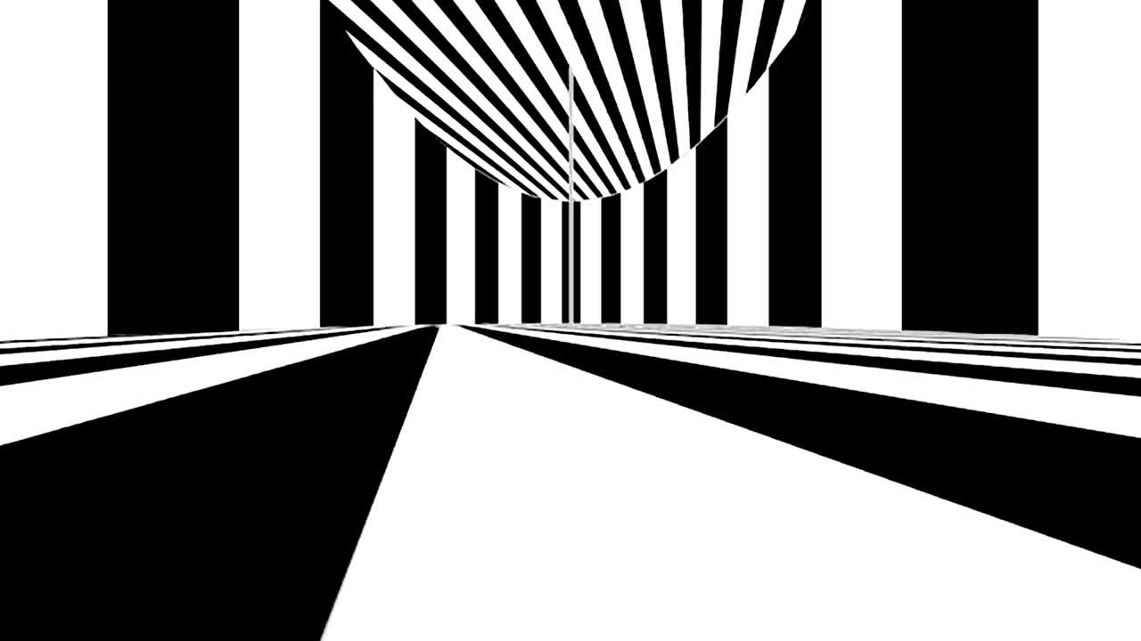 Abstract optical art. Black and white lines. Seamless loop