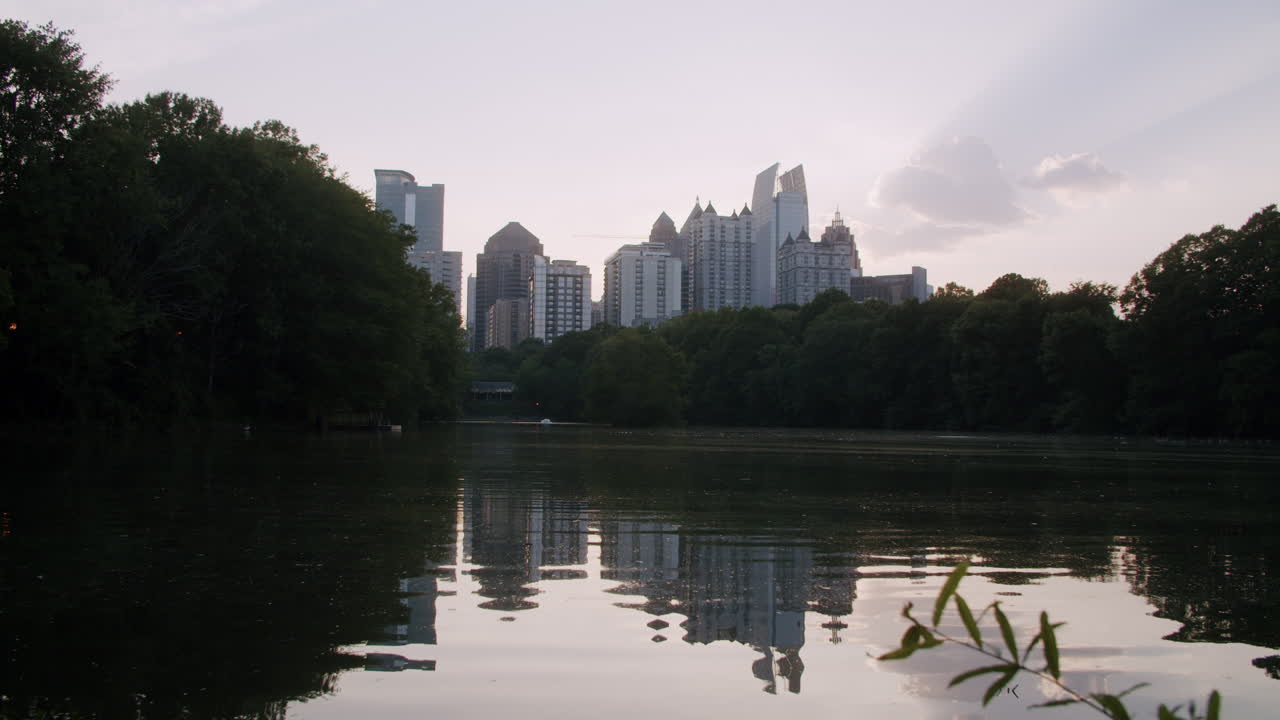 Atlanta Skyline Reflected in a Park Lake