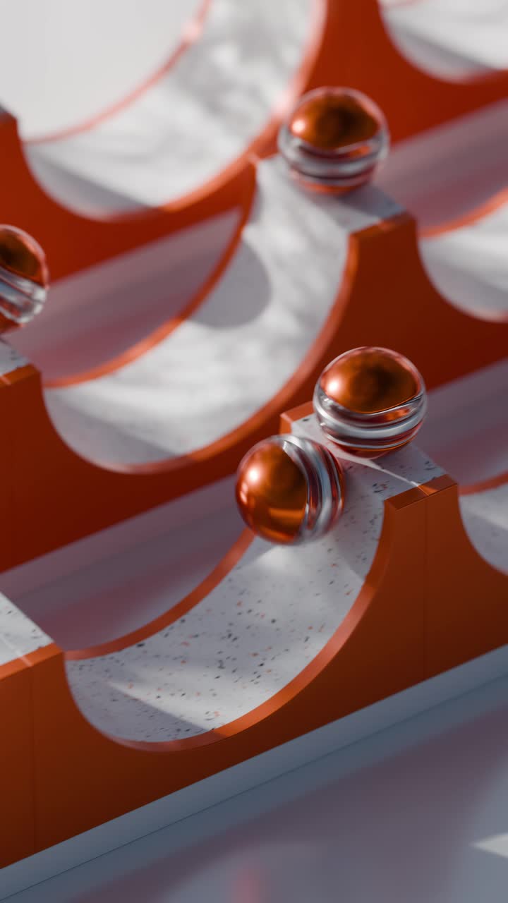 Geometrisk abstrakt design med orange kugler