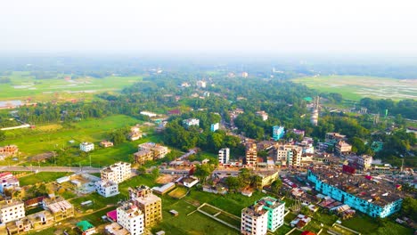 Bangladesh-aerial-view-over-city-residential-urbanisation-real-estate-in-colourful-green-space-area