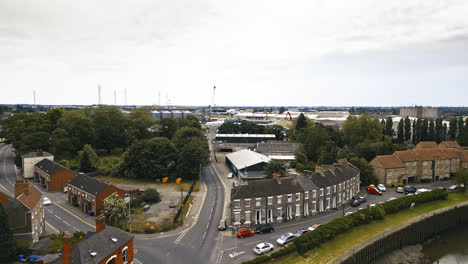 scenic beauty of boston, lincolnshire, in mesmerizing aerial drone footage: port, ships, saint botolph church , saint botolph's bridge