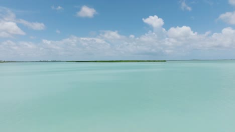 flying low over beautiful turquoise waters of the florida keys