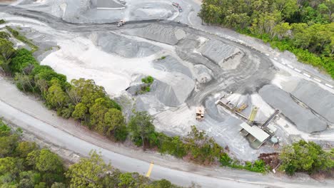 drone captures quarry landscape and industrial activity