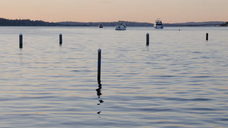 Toma-Manual-Del-Pacífico-Lago-Seward-Park-En-Seattle-Al-Atardecer-Con-Botes-Medianos-En-El-Fondo