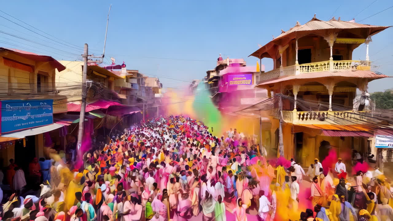 Celebrazione della festa di Holi in India