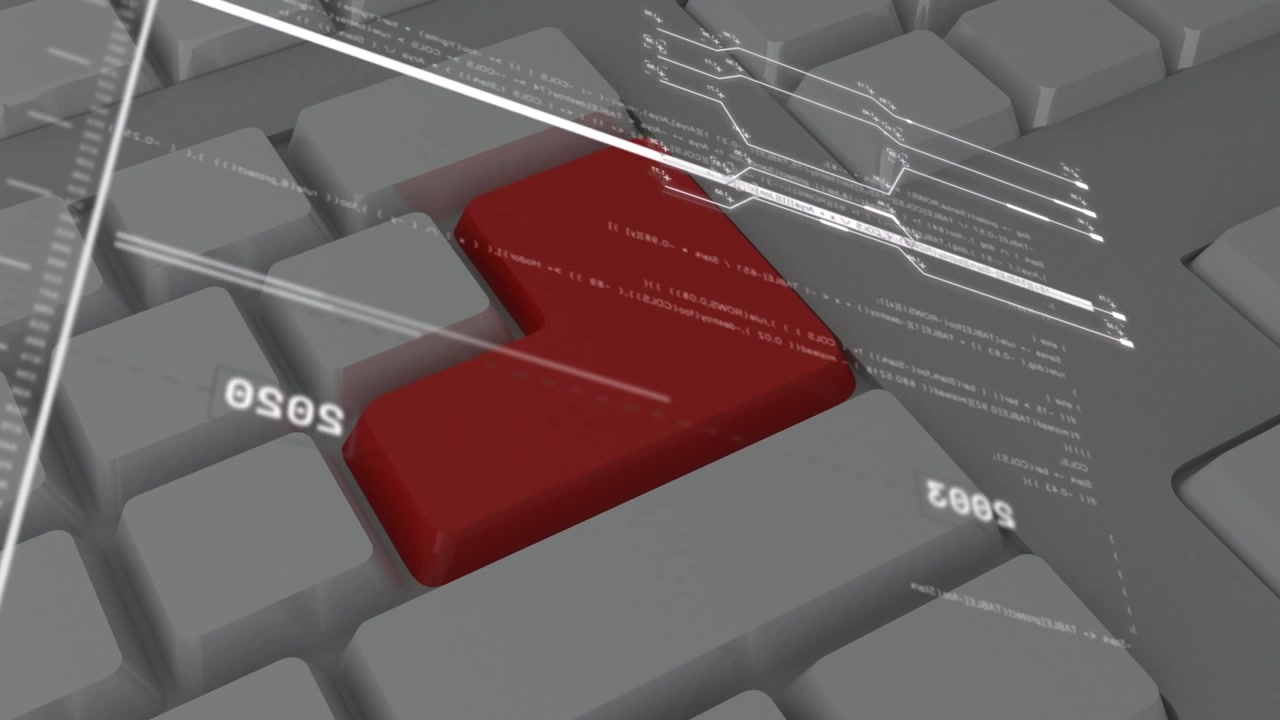Animation of data processing over keyboard