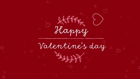 animation of happy valentines day text over hearts