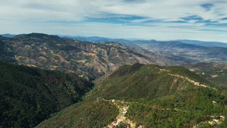 aerial overview of a mountainous landscape in el chico national park, in mexico