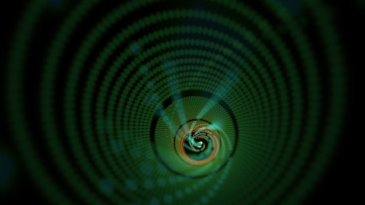 неоновые зеленые спиральные точки