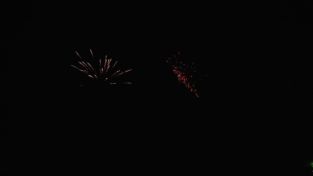 Two fireworks simultaneously at Fonte da Telha at the end of the year 2023
