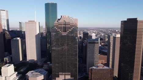 houston tx usa, aerial view of city center buildings, skyscrapers and towers, drone shot