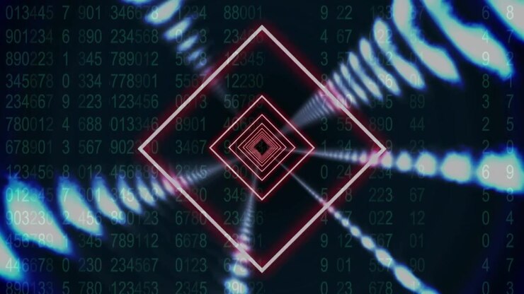 Animation of red lines moving fast in black space