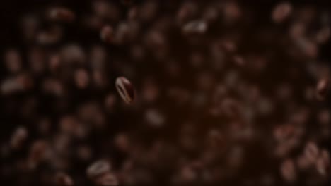 4k 3d slow motion shot fragrant coffee beans are roasted in a frying in the air loop represent