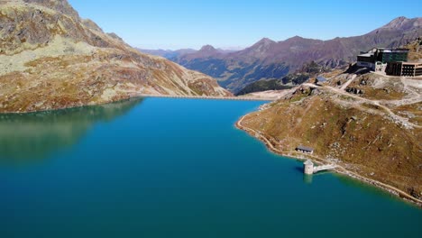 Berghotel-Rudolfshutte-Overlooking-Weisssee-Lake-And-Reservoir-With-Tranquil-Waters-At-Daytime-In-Austria