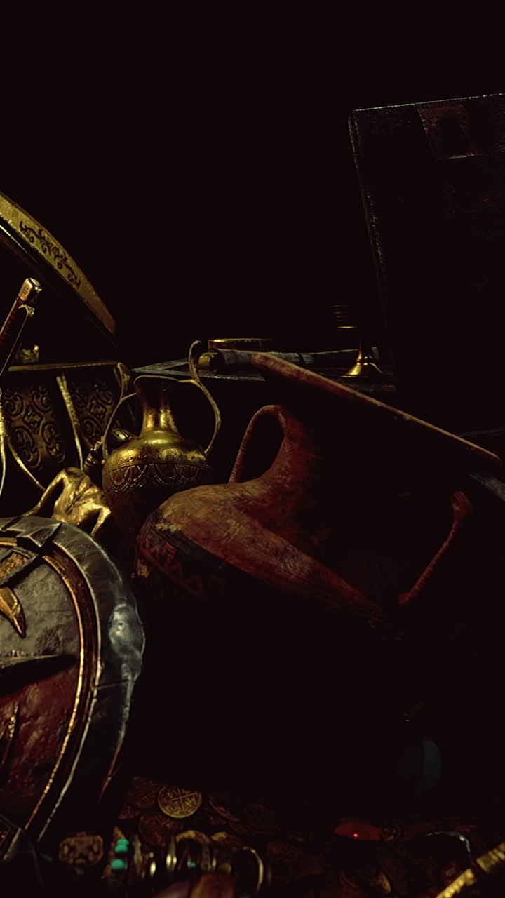 Treasures of ancient warriors uncovered in a darkened chamber of mystery