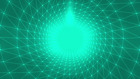 túnel de neón verde abstracto con patrón geométrico