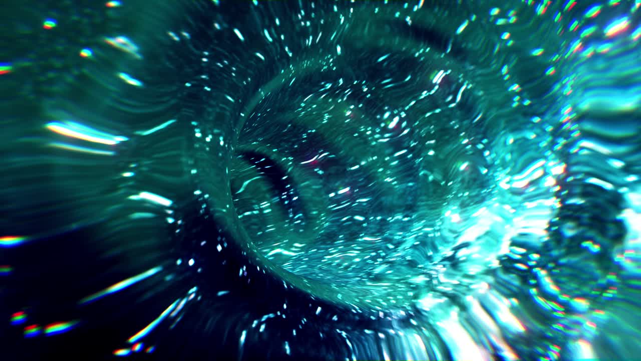Flying through wormhole Looped sci-fi digital animation