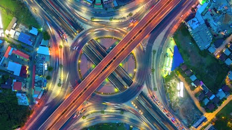 4k,time lapse the road in circle and expressway, motorway and highway and intersection