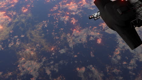 animación de naves espaciales en el espacio