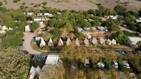 aerial view of glamping site in tarifa