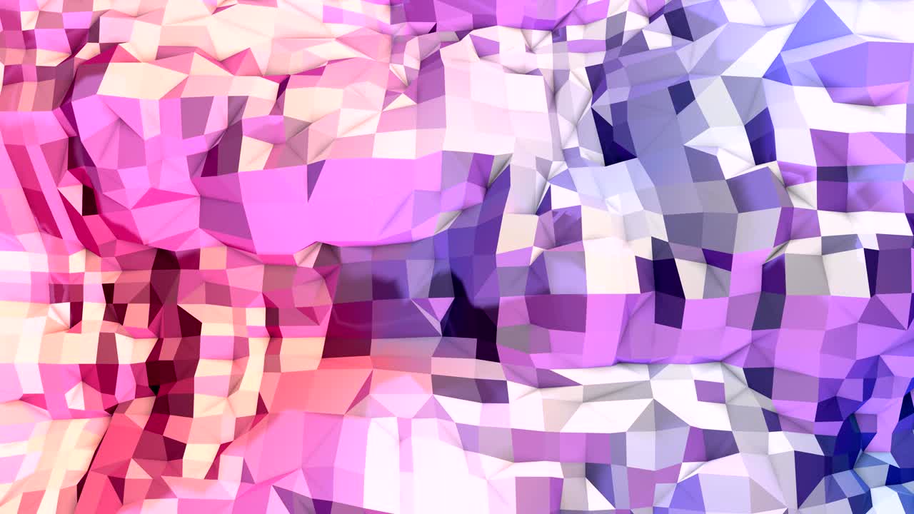 fondo de movimiento poli bajo geométrico suave con polígonos rojos azules puros. abstracto simple azul rojo baja superficie poli 3d como célula de cristal. fondo de bucle sin costuras 4k fullhd con gradiente azul rojo