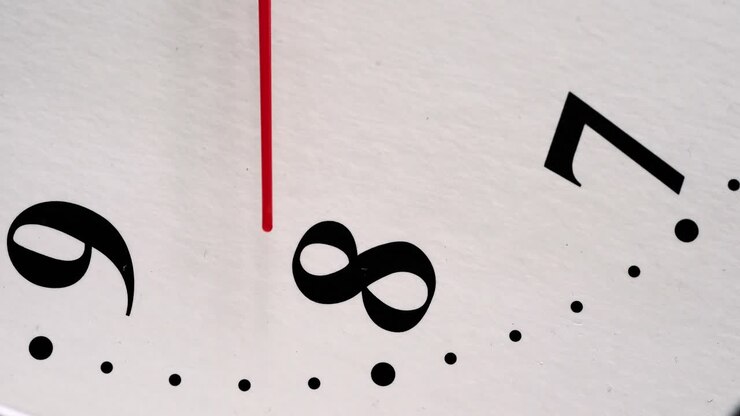 4K footage of stuck clock white background