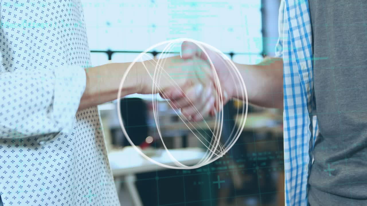 animación del globo y procesamiento de datos sobre el apretón de manos