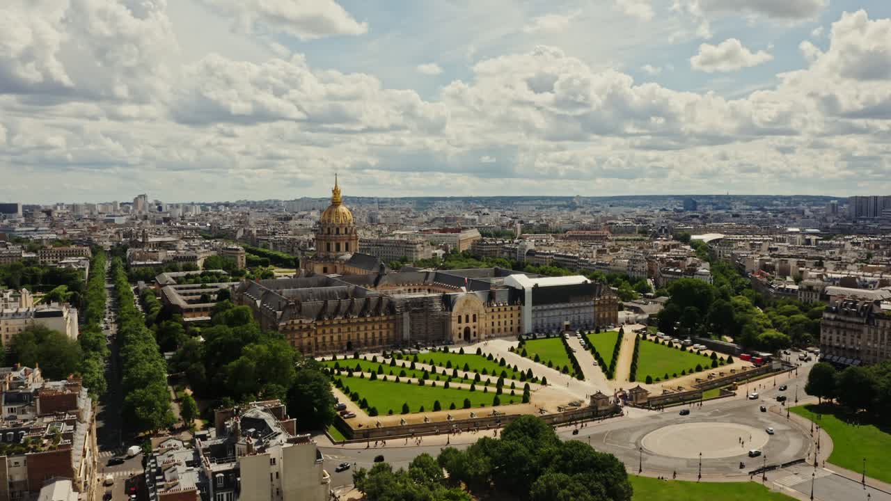 파리의 hôtel des invalides의 공중 사진