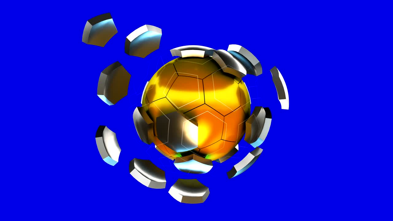 soccer ball spinning (loopable) chroma key - Stock video
