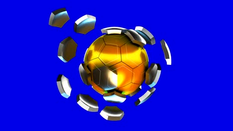 el giro de la pelota de fútbol (loopable) clave de croma - video de stock