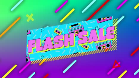 Animation-Von-Flash-Sale-Text-über-Bunten-Pfaden