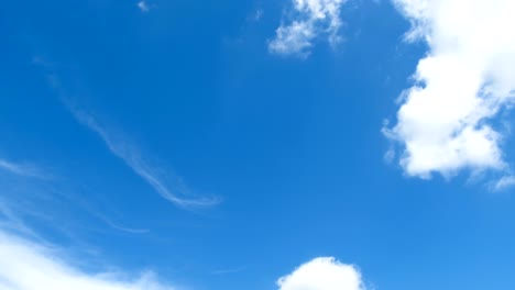 clouds are moving in the blue sky. timelapse