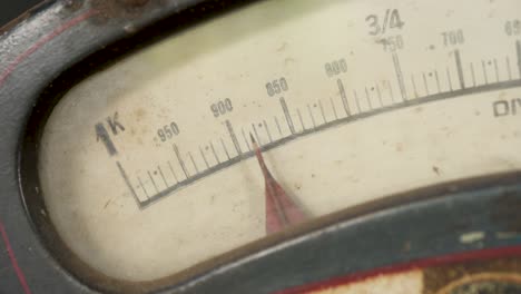 detail of a vintage weighing scale display