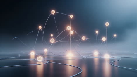 abstract network connections: digital data flow