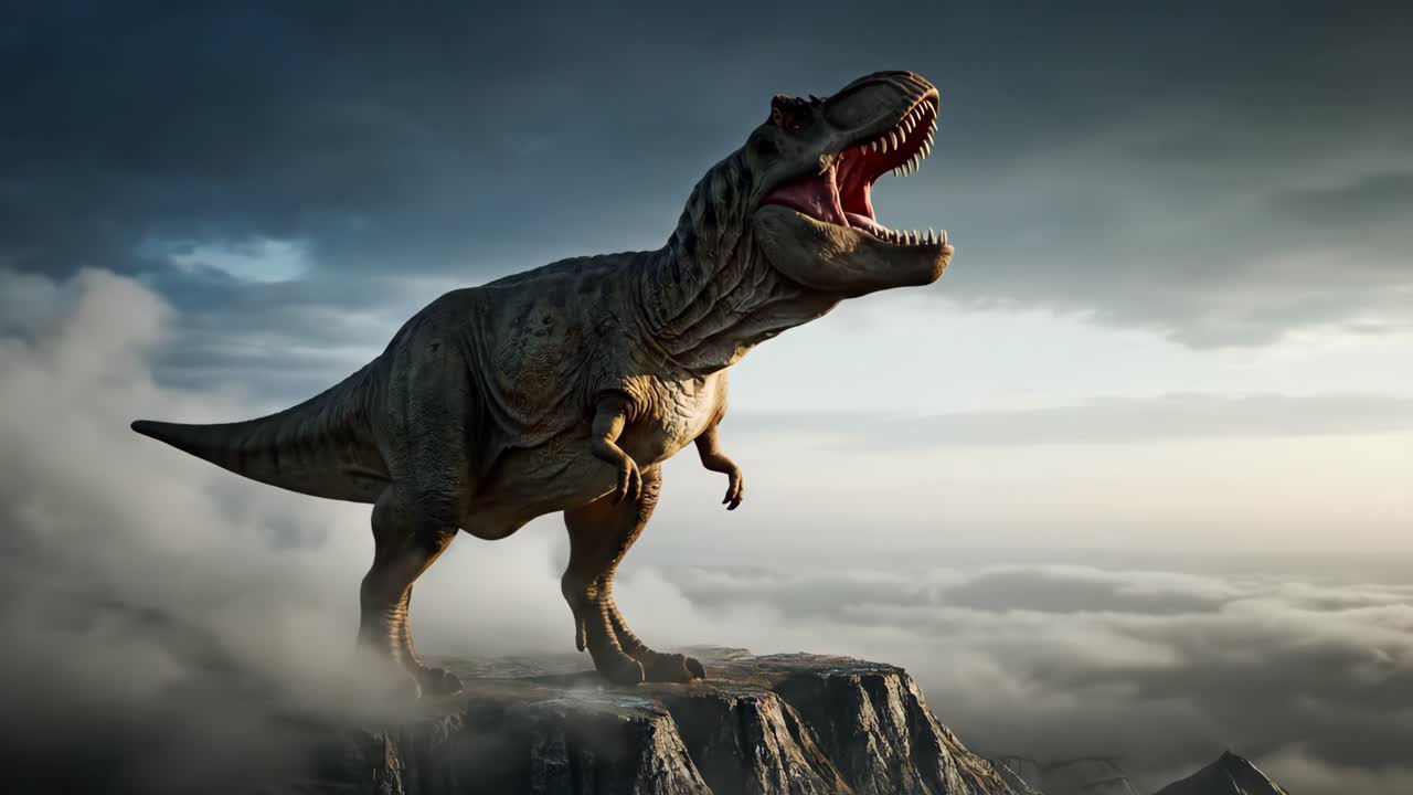 Tyrannosaurus Rex on a Mountain Peak