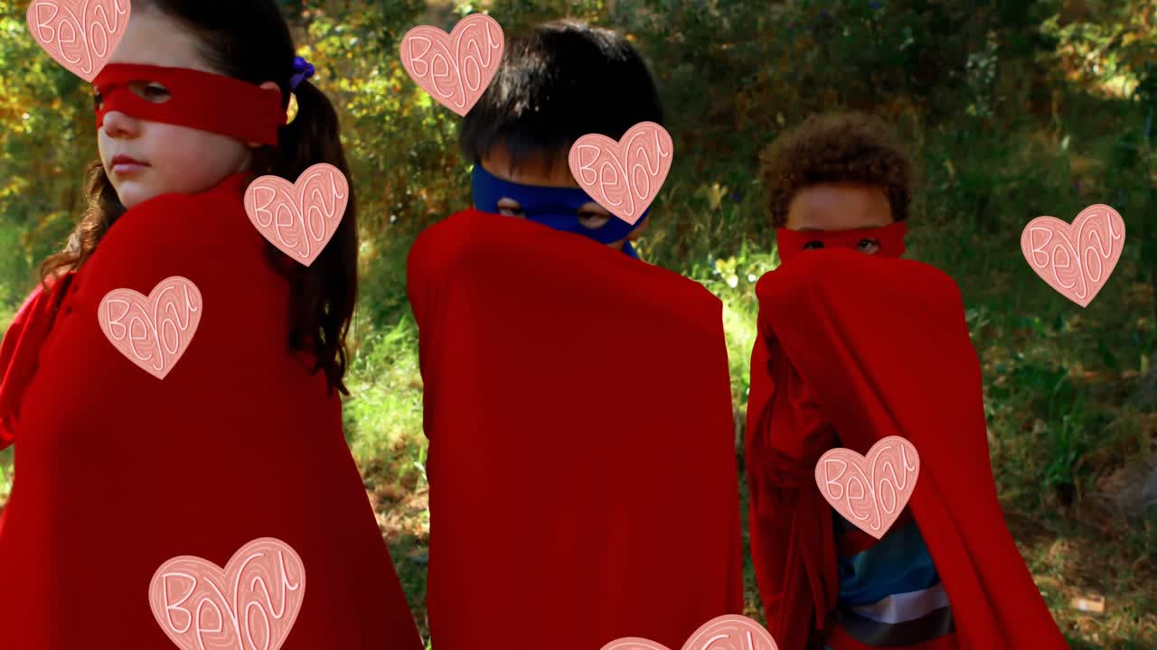 학교 아이들을 대상으로 문자 메시지를 보내는 애니메이션